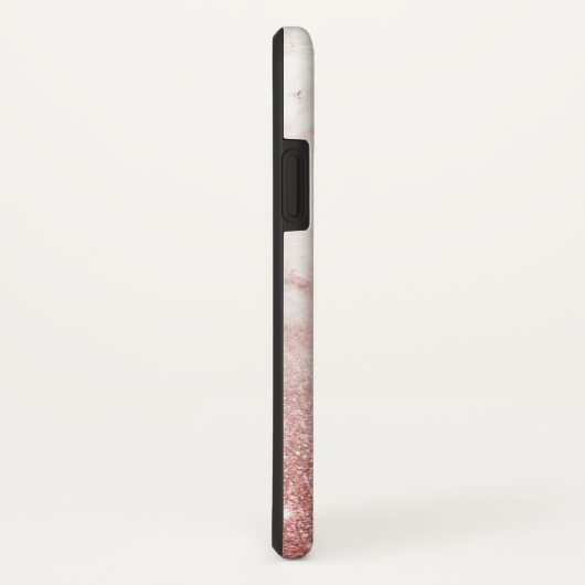 Monogramm-Imitat-Rosen-GoldGlitzer weißes Case-Mate iPhone Hülle (Hinten/Rechts)