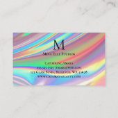 Monogramm Imitate Holografischer Regenbogen Visitenkarte (Rückseite)