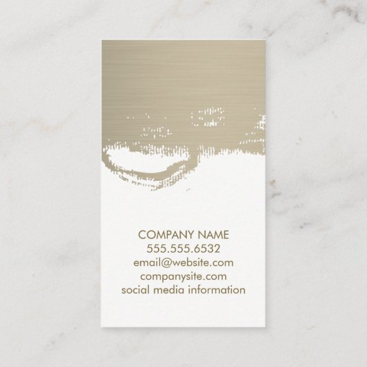 Monogramm Imitate Metallic Bürste Visitenkarte (Rückseite)