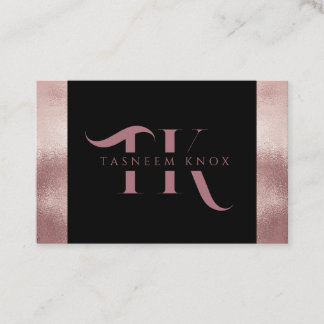 Monogramm Imitate Rose Gold Minimalistisch Visitenkarte