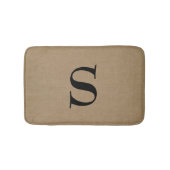 Monogramm-Imitatleinenleinwand rustikaler Badematte (Vorderseite)