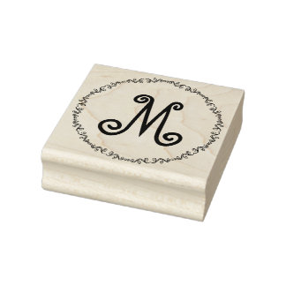 Monogramm in der Briefmarke "Whimsical Doodle Bord Gummistempel