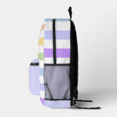 Monogramm in der weiß-Circle-Pastel-Rainbow-Streif Bedruckter Rucksack (Rechts)