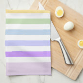 Monogramm in der weiß-Circle-Pastel-Rainbow-Streif Geschirrtuch (Viertel Falte)