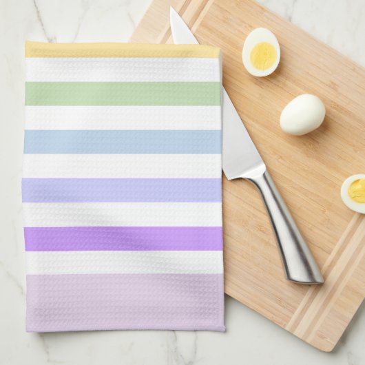 Monogramm in der weiß-Circle-Pastel-Rainbow-Streif Geschirrtuch (Viertel Falte)