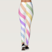 Monogramm in der weiß-Circle-Pastel-Rainbow-Streif Leggings (Rückseite)