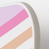 Monogramm in der weiß-Circle-Pastel-Rainbow-Streif Pickleball Schläger (Linke Seite)