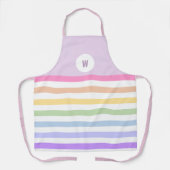 Monogramm in der weiß-Circle-Pastel-Rainbow-Streif Schürze (Vorderseite)