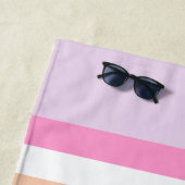 Monogramm in der weiß-Circle-Pastel-Rainbow-Streif Strandtuch (Beispiel)