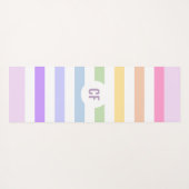 Monogramm in der weiß-Circle-Pastel-Rainbow-Streif Yogamatte (Rückseite (Horizontal))