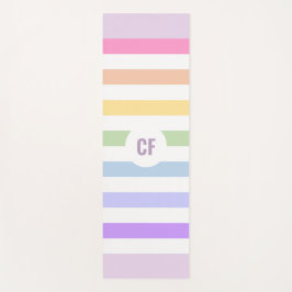 Monogramm in der weiß-Circle-Pastel-Rainbow-Streif Yogamatte