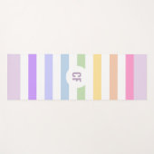 Monogramm in der weiß-Circle-Pastel-Rainbow-Streif Yogamatte (Vorderseite (Horizontal))