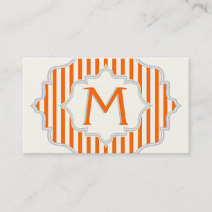 Monogramm in einem Rahmen mit orangefarbenen, weiß Visitenkarte