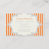 Monogramm in einem Rahmen mit orangefarbenen, weiß Visitenkarte (Rückseite)