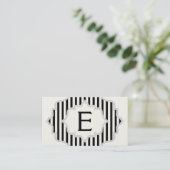 Monogramm in einem Rahmen mit schwarzen, weißen St Visitenkarte (Stehend Vorderseite)