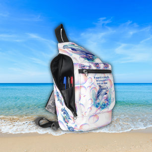 Monogramm in einer Welt der Haie, sei ein Delphin  Crossbody Bag