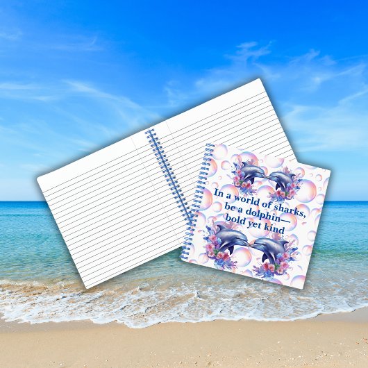 Monogramm in einer Welt der Haie, sei ein Delphin Notizblock