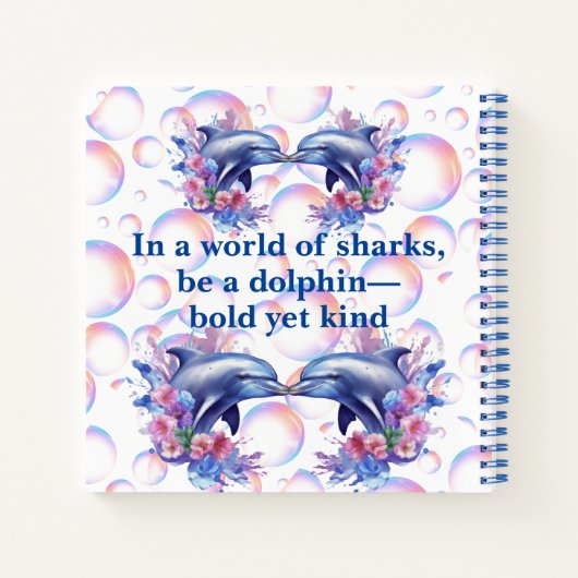 Monogramm in einer Welt der Haie, sei ein Delphin Notizblock (Rückseite)