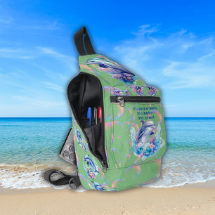Monogramm in einer Welt der Haie, sei ein Dolphin  Crossbody Bag