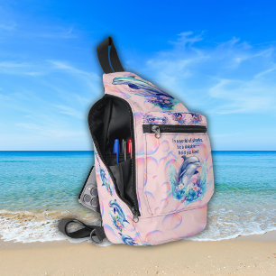 Monogramm in einer Welt der Haie, sei ein Dolphin Crossbody Bag