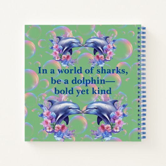 Monogramm in einer Welt der Haie, sei ein Dolphin Notizblock (Rückseite)