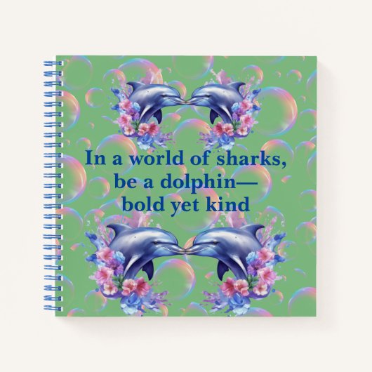Monogramm in einer Welt der Haie, sei ein Dolphin Notizblock (Vorderseite)