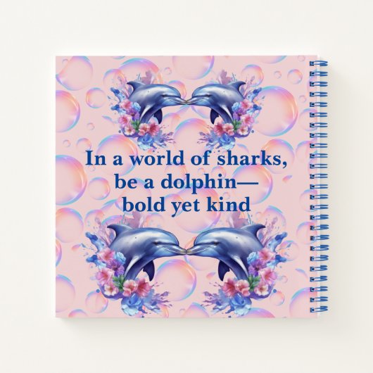 Monogramm in einer Welt der Haie, sei ein Dolphin Notizblock (Rückseite)