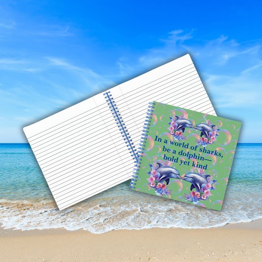 Monogramm in einer Welt der Haie, sei ein Dolphin  Notizblock