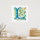 Monogramm in floraler Ausführung Poster (Küche)