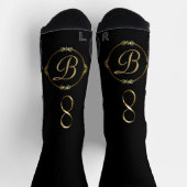 Monogramm in Gold mit unendlichem Kreis auf Grau | Socken (Oben)