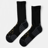 Monogramm in Gold mit unendlichem Kreis auf Grau | Socken (Links)