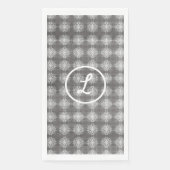 Monogramm in Grau und Weiß Serviette (Vorderseite)