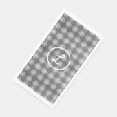 Monogramm in Grau und Weiß Serviette (Ecke)