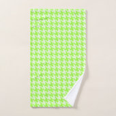 Monogramm in Grün und Weiß mit Houndstooth-Muster Badhandtuch Set (Handtuch)