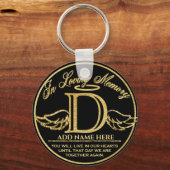 Monogramm in Love Memory Gold Memorial Letter D Schlüsselanhänger (Vorderseite)