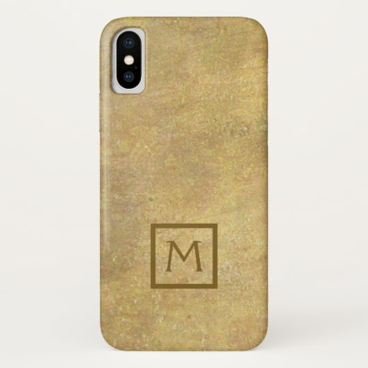 Monogramm in quadratischen Imitaten Einfache Metal Case-Mate iPhone Hülle (Rückseite)