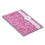 Monogramm in rosa Glitter Notizblock (Rechte Seite)