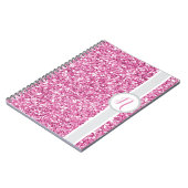 Monogramm in rosa Glitter Notizblock (Linke Seite)