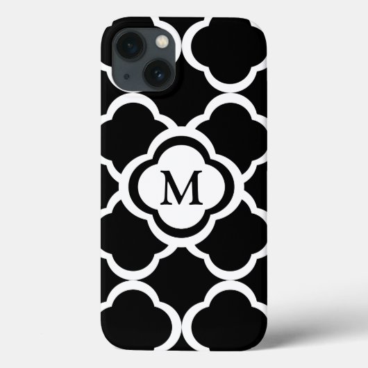 Monogramm in Schwarz und Weiß Case-Mate iPhone Hülle (Rückseite)
