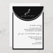 Monogramm in Schwarz-Weiß-Hochzeit Einladung (Vorne/Hinten)