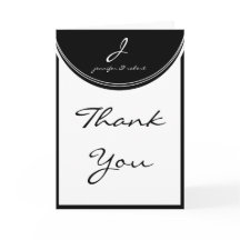 Monogramm in Schwarz-Weiß Vielen Dank