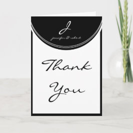 Monogramm in Schwarz-Weiß Vielen Dank Dankeskarte
