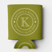 Monogramm in warmer Olive-Farbe im Stil der Mitte Dosenkühler (Rückseite)
