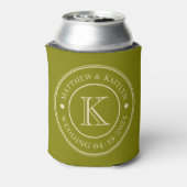 Monogramm in warmer Olive-Farbe im Stil der Mitte Dosenkühler (Kanne Rückseite)
