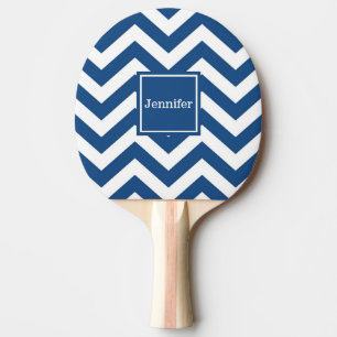 Monogramm individuell Blau Chevron Ping Pong Schlä Tischtennis Schläger