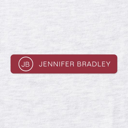 Monogramm Individuelle Name Bekleidungsmarken Rosa Etiketten (Design 1)