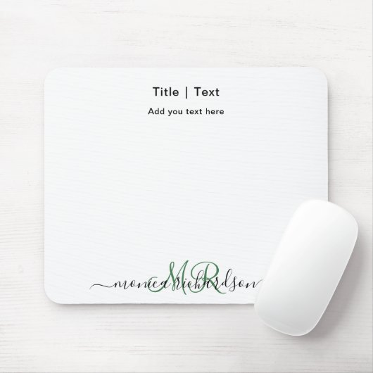 Monogramm | INDIVIDUELLE NAME | Benutzerdefinierte Mousepad (Mit Mouse)