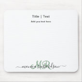 Monogramm | INDIVIDUELLE NAME | Benutzerdefinierte Mousepad (Vorne)