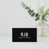 Monogramm Individuelle Name Black Paper Simple Visitenkarte (Stehend Vorderseite)