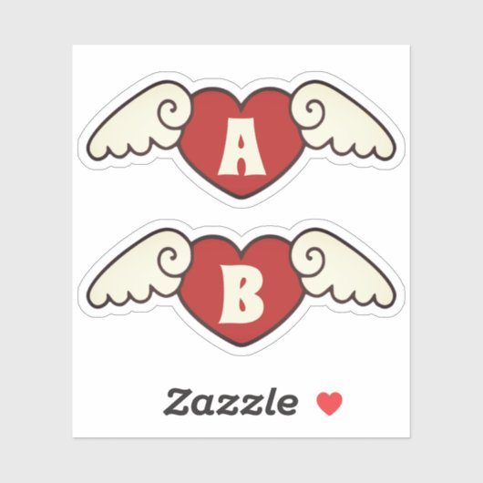 Monogramm Individuelle Name Coole Flügeldrachen mi Aufkleber (Blatt)